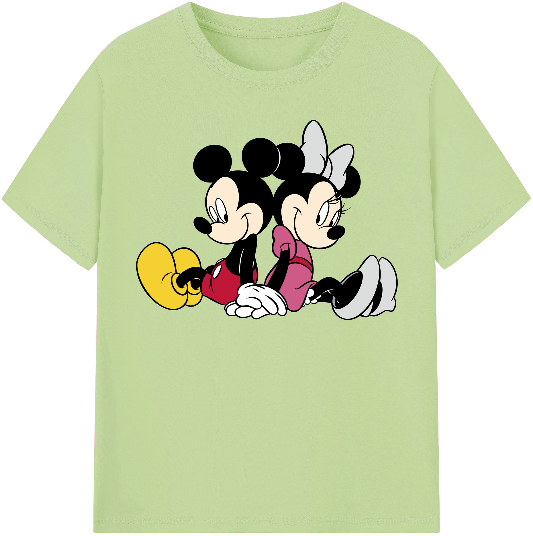 （画像用） ミッキーマウス Mickey Mouse 綿100％半袖Tシャツ（フロントプリント）